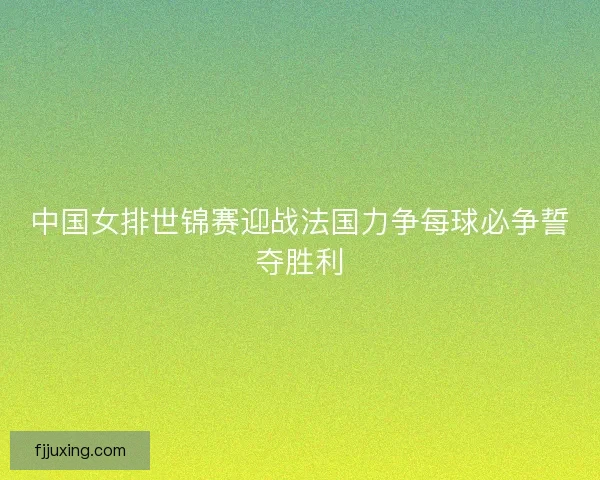 中国女排世锦赛迎战法国力争每球必争誓夺胜利 中国女排世锦赛迎战法国力争每球必争誓夺胜利